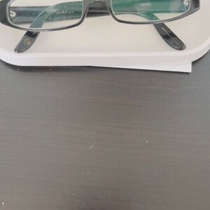 Reading glasses Black Plastic with Green temples,Designerhandcrafted in France
